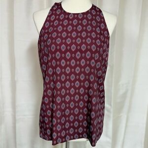 JCrew Elegant Burgundy Patterned Women's Top sleeveless